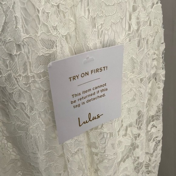 Lulu’s Luxe Maxi Dress White Lace Backless Spaghetti Strap S - Picture 11 of 13